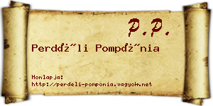 Perdéli Pompónia névjegykártya